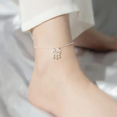 Lắc Chân Bạc Nữ Hình Khóa Trường Mệnh Kaylin LILI 767797 1