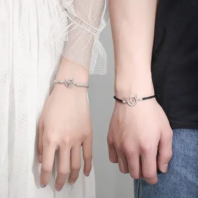Lắc Tay Bạc Cặp đôi đính đá CZ Hình Gạc Hươu Vĩnh Cửu Vera LILI 689183 3