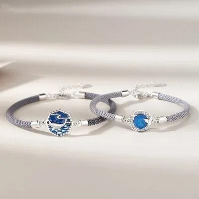 Lắc Tay Bạc đôi đính đá CZ Hình Cặp Cá Voi Bướm Rowena LILI 757437 1
