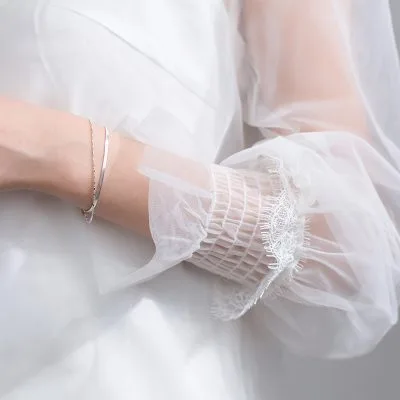 Lắc Tay Bạc Nữ 2 Tầng Mì Dẹt Tròn Drusilla LILI 114518 2