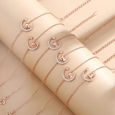 Lắc Tay Bạc Nữ đính đá CZ Hình 12 Con Giáp Esperanza LILI 498739 2