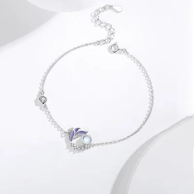 Lắc Tay Bạc Nữ đính đá CZ Hình Cá Tiên Ladonna LILI 132297 4
