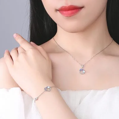 Lắc Tay Bạc Nữ đính đá CZ Hình Cá Tiên Ladonna LILI 132297 5