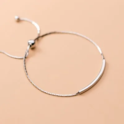 Lắc Tay Bạc Nữ Trơn Dạng Rút Dreamboat LILI 887176 3