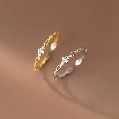 Nhẫn Bạc Nữ Dạng Mảnh đính đá CZ Edward LILI 776264 1
