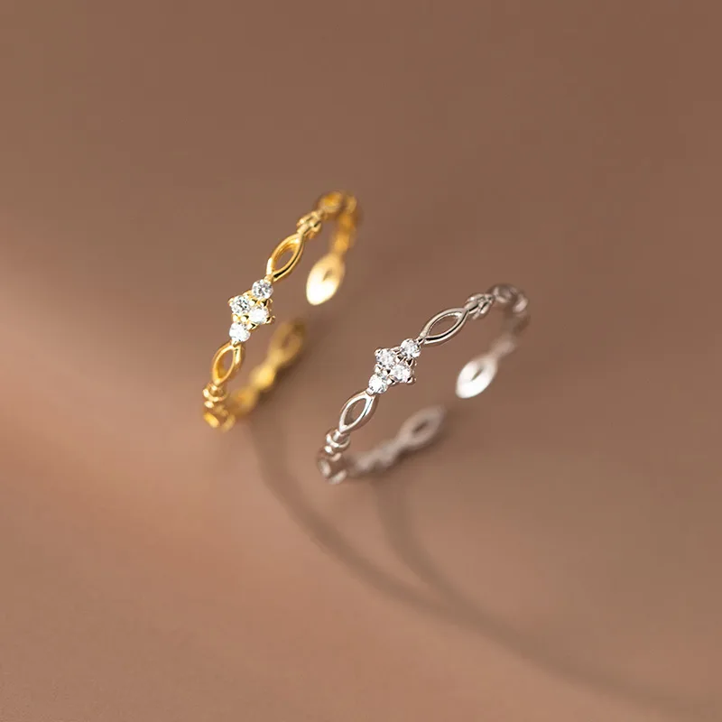 Nhẫn Bạc Nữ Dạng Mảnh đính đá CZ Edward LILI 776264 1