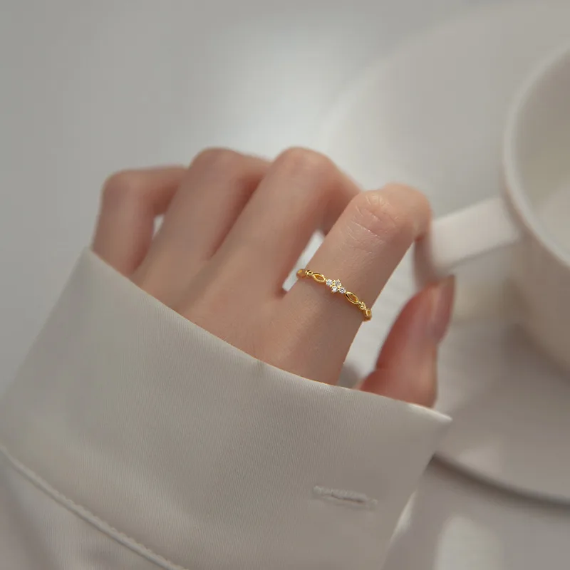 Nhẫn Bạc Nữ Dạng Mảnh đính đá CZ Edward LILI 776264 2