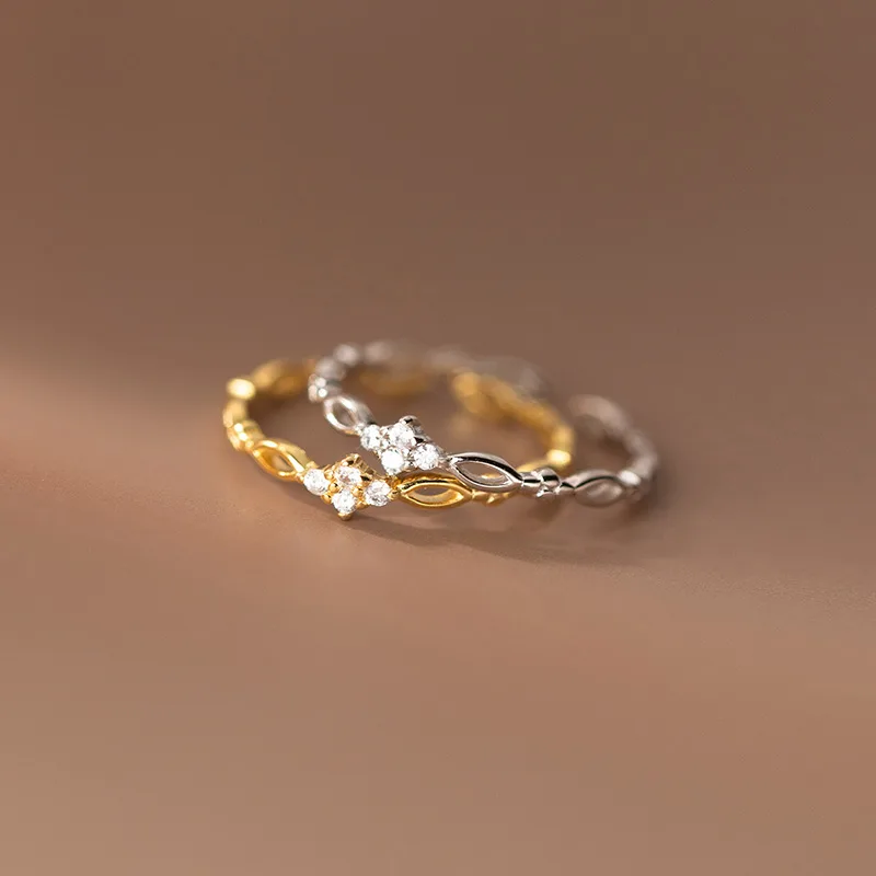 Nhẫn Bạc Nữ Dạng Mảnh đính đá CZ Edward LILI 776264 3