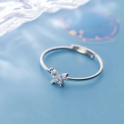 Nhẫn Bạc Nữ Dạng Mảnh Nhỏ đính đá CZ Hình Hồ điệp LILI 144262 5