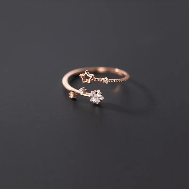 Nhẫn Bạc Nữ Dạng Mảnh Nhỏ đính đá CZ Hình Ngôi Sao 5 Cánh LILI 715467 3