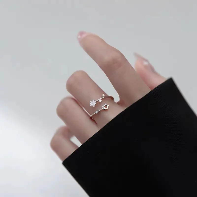 Nhẫn Bạc Nữ Dạng Mảnh Nhỏ đính đá CZ Hình Ngôi Sao 5 Cánh LILI 715467 5