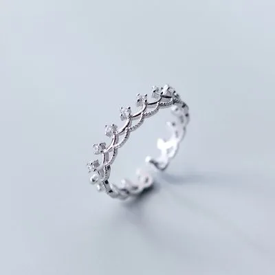 Nhẫn Bạc Nữ đính đá CZ Vương Miện Nữ Hoàng Crown LILI 567521 1