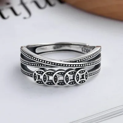 Nhẫn Bạc Nữ Hình đồng Xu Kim Tiền May Mắn Kerenza LILI 726791 1
