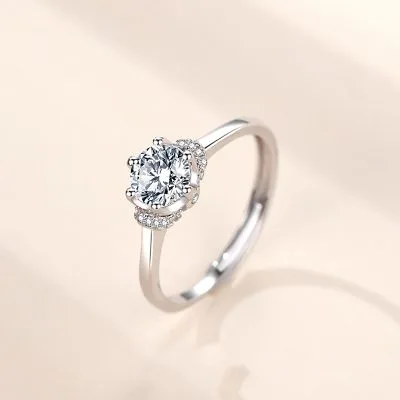 Nhẫn Bạc Nữ Mạ Bạch Kim đính đá CZ Hình Vương Miện Alva LILI 259764 1