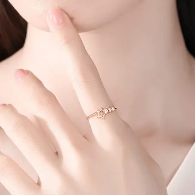 Nhẫn Bạc Nữ Mạ Vàng đính đá CZ Hình Ngôi Sao 5 Cánh Almira LILI 293859 4