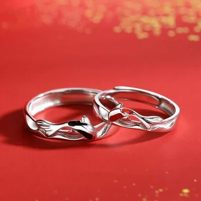 Nhẫn Cặp đôi Bạc Hình Cặp Cá Koi May Mắn Elfleda LILI 716628 1