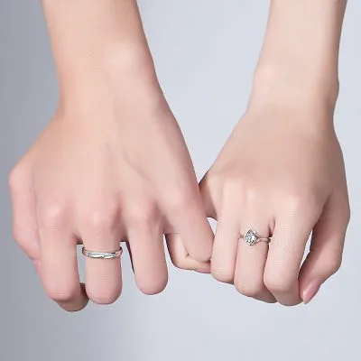 Nhẫn đôi Bạc Cặp đôi đính đá CZ Hình Cỏ 4 Lá Lucky Love LILI 573956 4