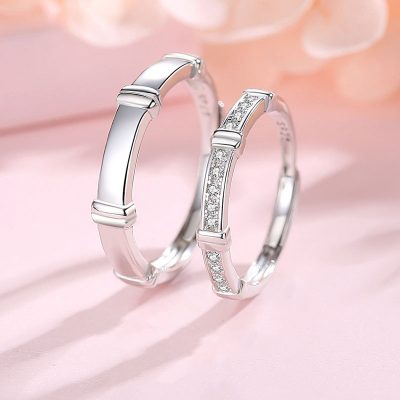 Nhẫn đôi Bạc Cặp đôi Tình Yêu đính đá CZ Phoebe LILI 581465 1