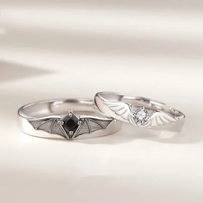 Nhẫn đôi Bạc đính đá CZ Thiên Thần ác Quỷ Elysia LILI 963158 1