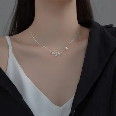 Vòng Cổ Bạc Nữ đính đá CZ Hình Bông Hoa 5 Cánh Lovell LILI 539978 1