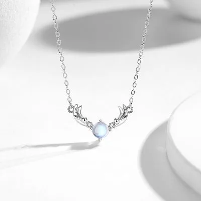 Vòng Cổ Bạc Nữ đính đá CZ Hình Gạc Hươu Cute LILI 686595 1