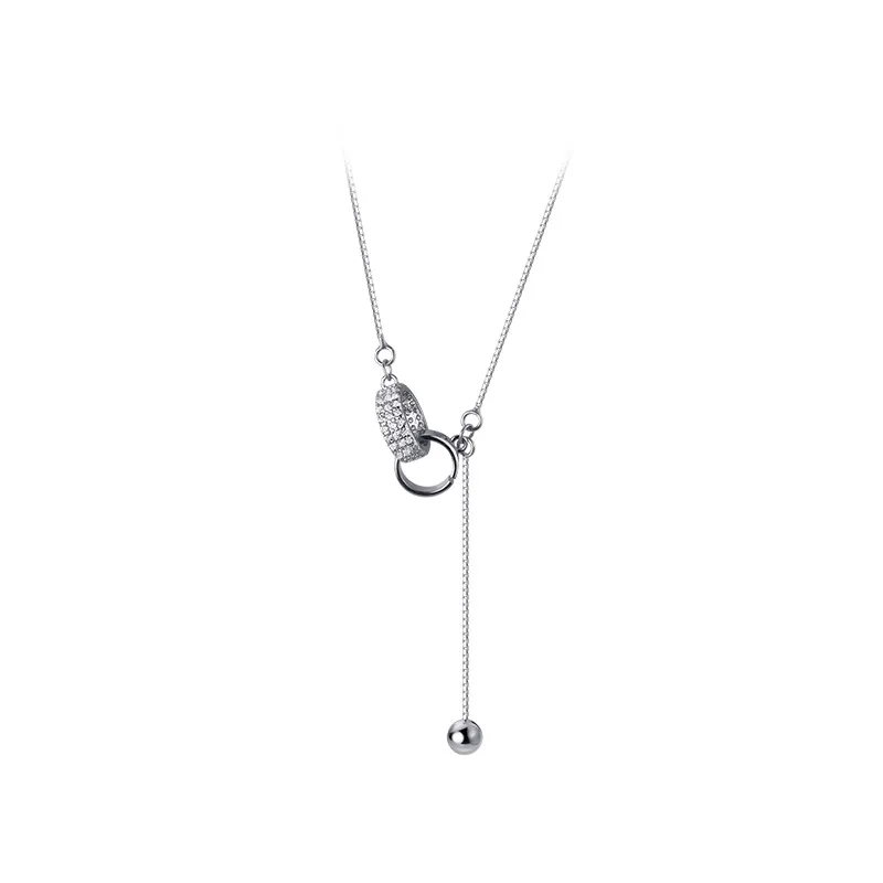 Vòng Cổ Bạc Nữ đính đá CZ Hình Nhẫn đôi Phelan LILI 954156 5