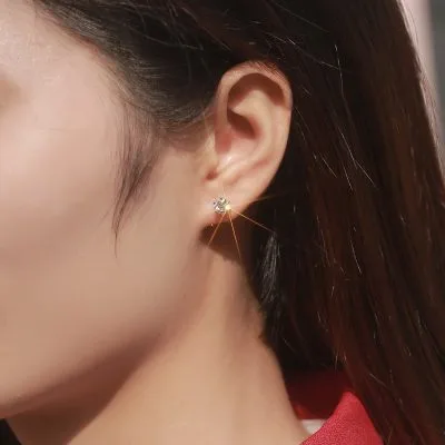 Bông Tai Bạc Nữ Nam đính Kim Cương Moissanite Tròn Maximilian LILI 053088 3