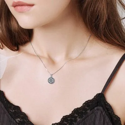 Dây Chuyền Bạc Thái S925 Nữ Hình Tròn Bông Sen Gắn Hình ảnh Theo Yêu Cầu LILI 054083 4