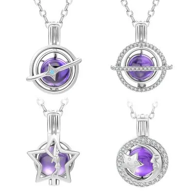 Dây Chuyền Bạc Nữ Dạng Lồng đóng Mở Hình Tiểu Hành Tinh Planet LILI 054191 4