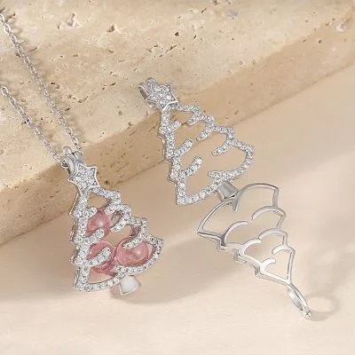 Dây Chuyền Bạc Nữ đẹp Dạng Lồng đóng Mở Hình Cây Thông Noel LILI 054167 2