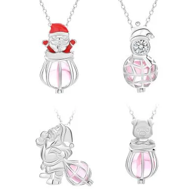 Dây Chuyền Bạc Nữ đẹp Dạng Lồng đóng Mở Hình ông Già Noel LILI 054180 1