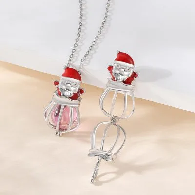 Dây Chuyền Bạc Nữ đẹp Dạng Lồng đóng Mở Hình ông Già Noel LILI 054180 2