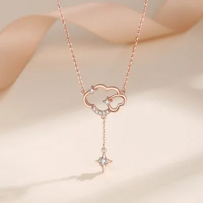 Dây Chuyền Bạc Nữ đính đá CZ Hình Mây Và Sao Clara LILI 386988 6