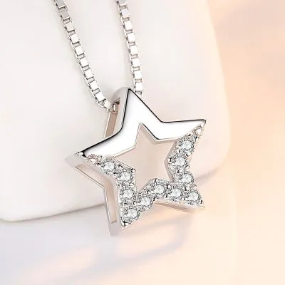 Dây Chuyền Bạc Nữ đính đá CZ Hình Ngôi Sao 5 Cánh LILI 054071 1