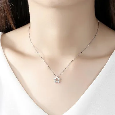 Dây Chuyền Bạc Nữ đính đá CZ Hình Ngôi Sao 5 Cánh LILI 054071 4