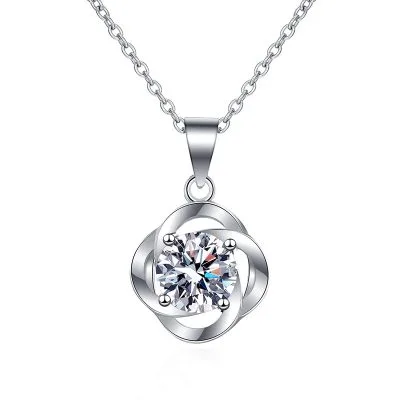 Dây Chuyền Bạc Nữ đính Kim Cương Moissanite Hình Cỏ 4 Lá LILI 053804 5