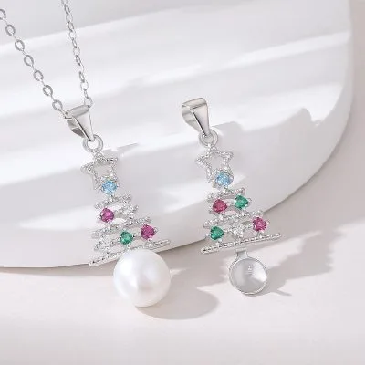 Dây Chuyền Bạc Nữ đính Ngọc Trai, đá CZ Love Noel LILI 054202 3