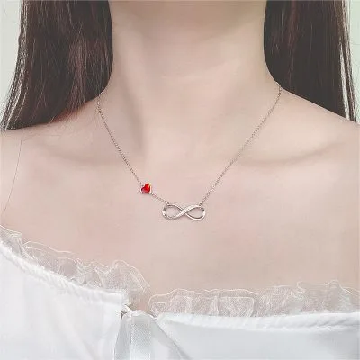 Dây Chuyền Bạc Nữ đính Pha Lê Swarovski Hình Trái Tim Vô Cực LILI 054144 2