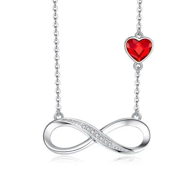 Dây Chuyền Bạc Nữ đính Pha Lê Swarovski Hình Trái Tim Vô Cực LILI 054144 4