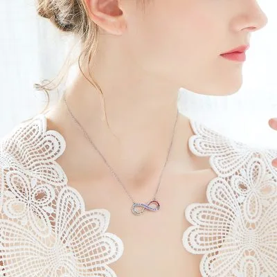 Dây Chuyền Bạc Nữ đính Pha Lê Swarovski Hình Vô Cực LILI 054128 2
