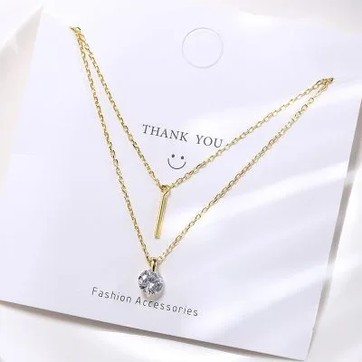 Dây Chuyền Bạc Nữ Mạ Vàng 2 Tầng đính đá CZ Tròn Sunday LILI 531821 6