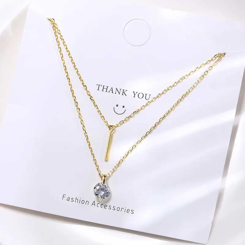 Dây Chuyền Bạc Nữ Mạ Vàng 2 Tầng đính đá CZ Tròn Sunday LILI 531821 6