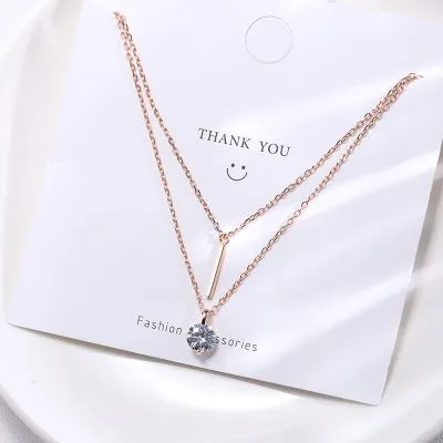 Dây Chuyền Bạc Nữ Mạ Vàng 2 Tầng đính đá CZ Tròn Sunday LILI 531821 7
