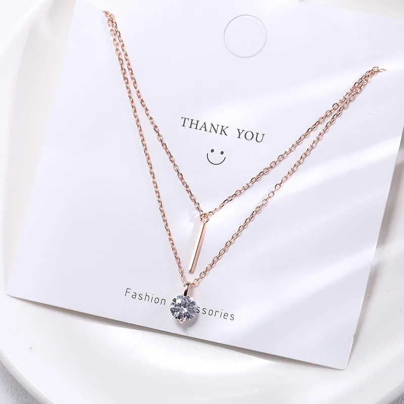 Dây Chuyền Bạc Nữ Mạ Vàng 2 Tầng đính đá CZ Tròn Sunday LILI 531821 7