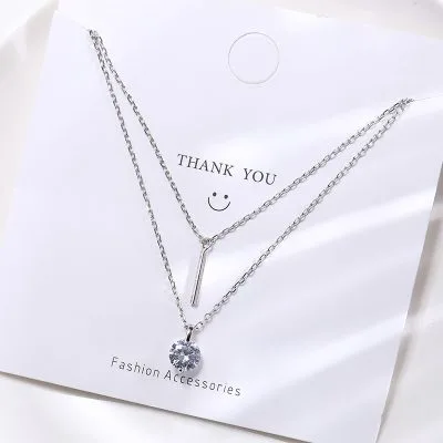 Dây Chuyền Bạc Nữ Mạ Vàng 2 Tầng đính đá CZ Tròn Sunday LILI 531821 8