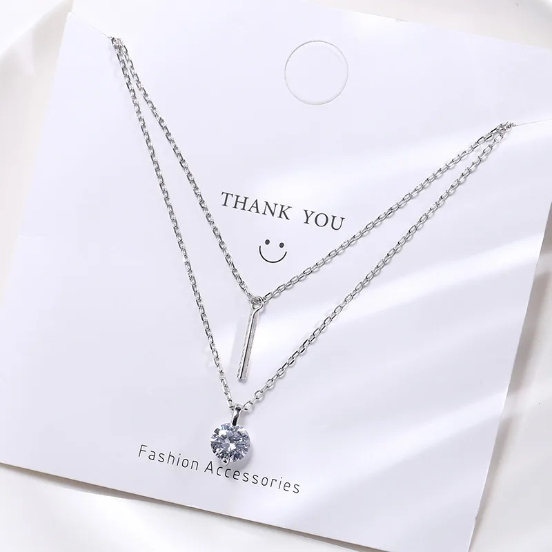 Dây Chuyền Bạc Nữ Mạ Vàng 2 Tầng đính đá CZ Tròn Sunday LILI 531821 8