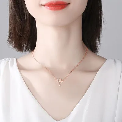 Dây Chuyền Bạc Nữ Mạ Vàng đính đá CZ Hình Ngôi Sao 5 Cánh LILI 053995 4
