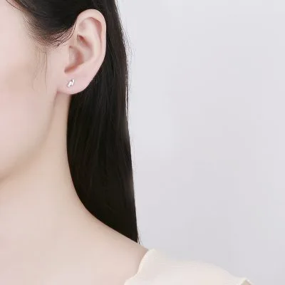 Khuyên Tai Bạc Nữ Dạng Mảnh Nhỏ đính đá CZ Jocasta LILI 054291 1