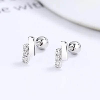 Khuyên Tai Bạc Nữ Dạng Mảnh Nhỏ đính đá CZ Jocasta LILI 054291 4