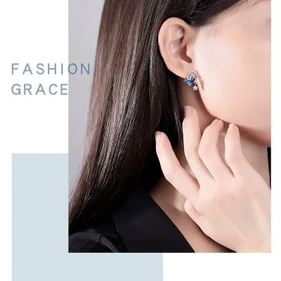 Khuyên Tai Bạc Nữ đính đá CZ Hình Hồ điệp Charmaine LILI 328553 4
